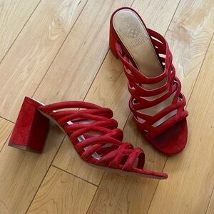 Vince camuto red heels / mules